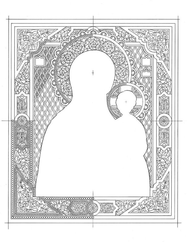 Орнамент на нимбе Богородицы