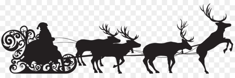 Силуэт Деда Мороза на санях