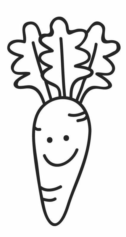 Морковка для раскрашивания для детей