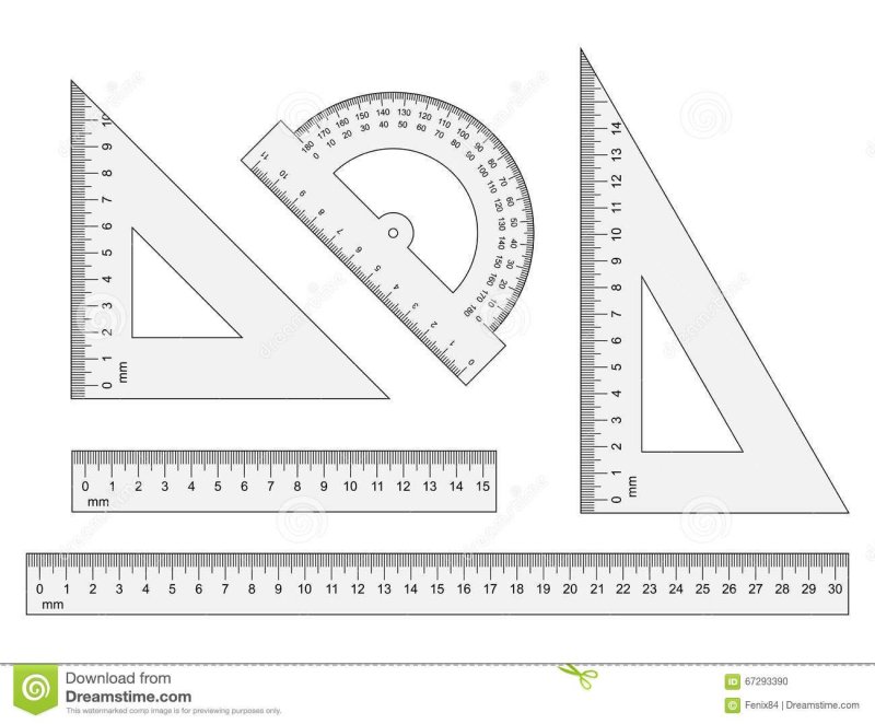 Линейка треугольник транспортир вектор