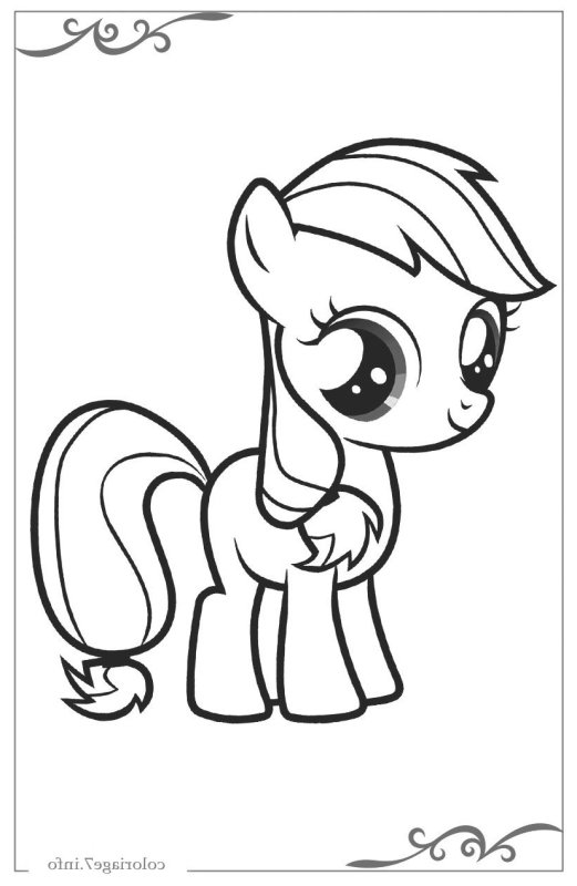 Три пони раскраска