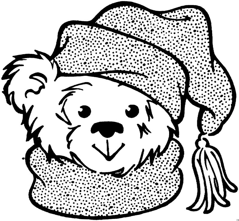 Новогодняя раскраска (мишка)