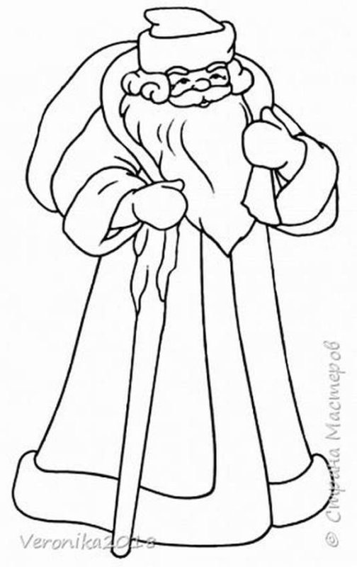 Костюм Деда Мороза раскраска