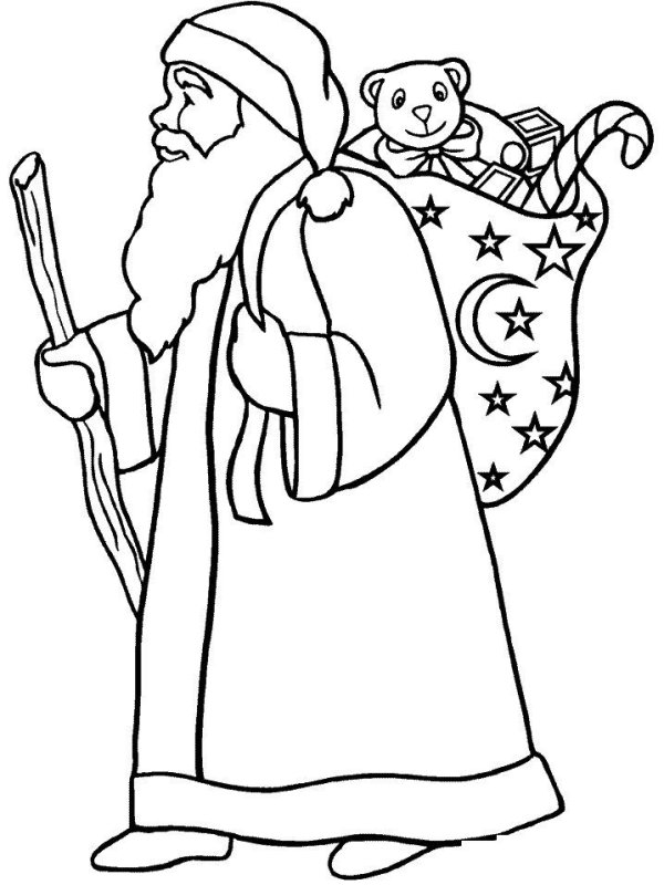 Дед Мороз раскраска