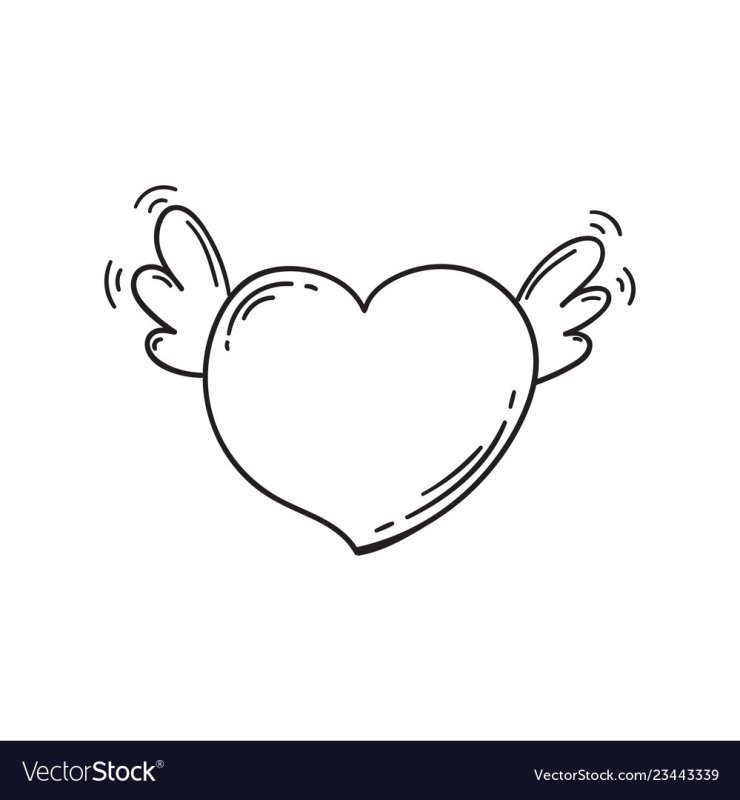 Крылышки для сердечка шаблон