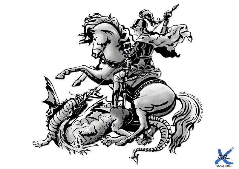 Георгий Победоносец тату эскиз