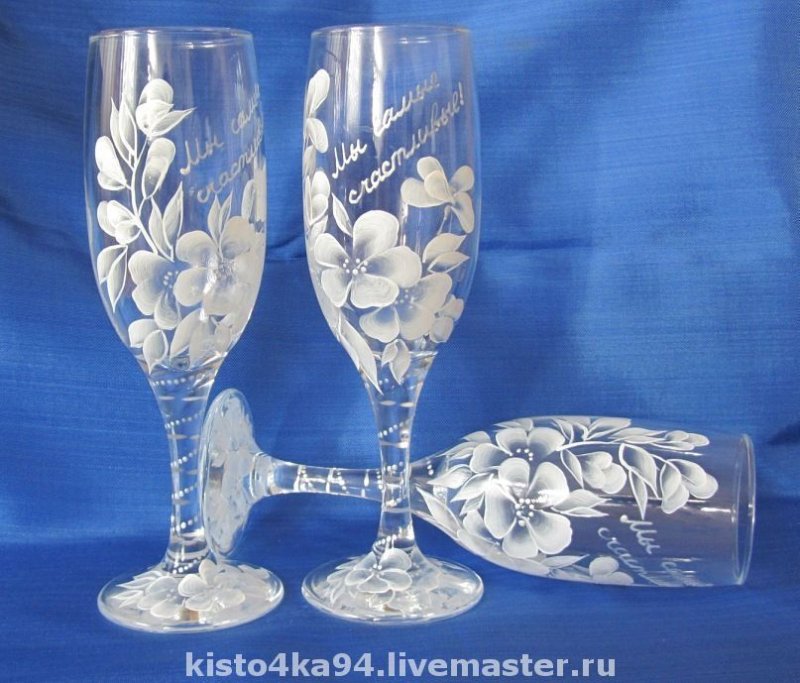 Расписные бокалы на свадьбу