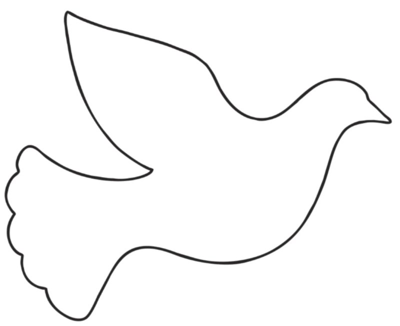 Голубь трафарет