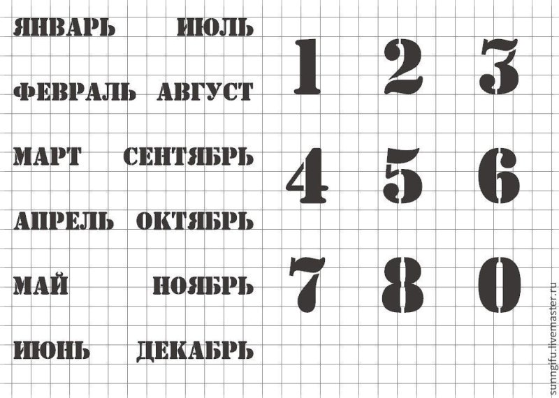 Цифры для вечного календаря