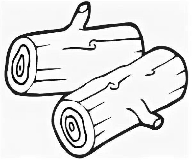 Полено раскраска для детей