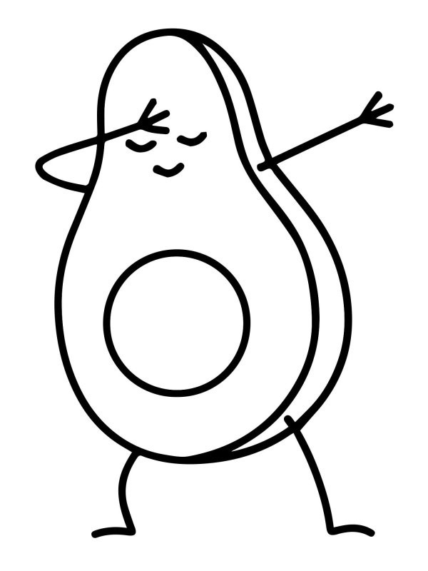 Авокадо раскраска для детей