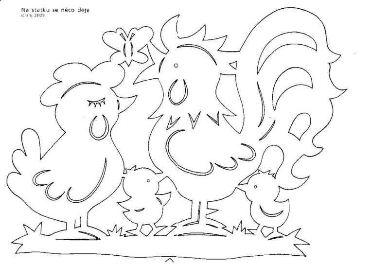 Петух трафарет на окно