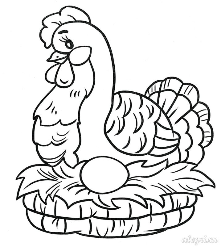 Раскраски к сказке Курочка Ряба для детей 3 лет