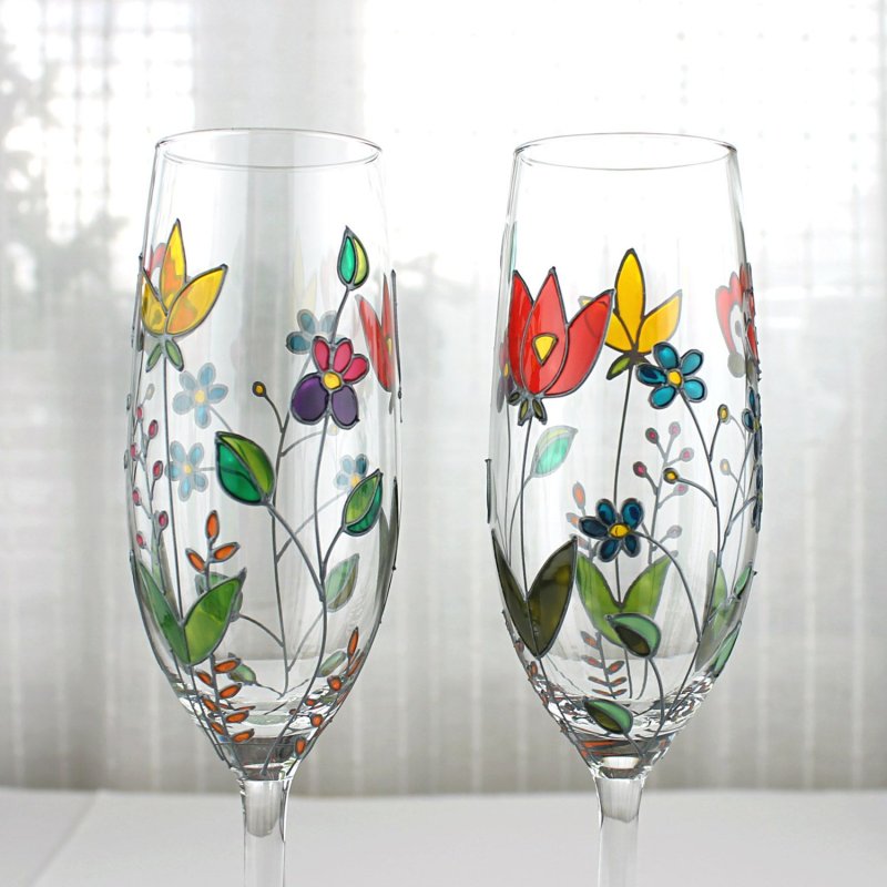 Витраж бокалы