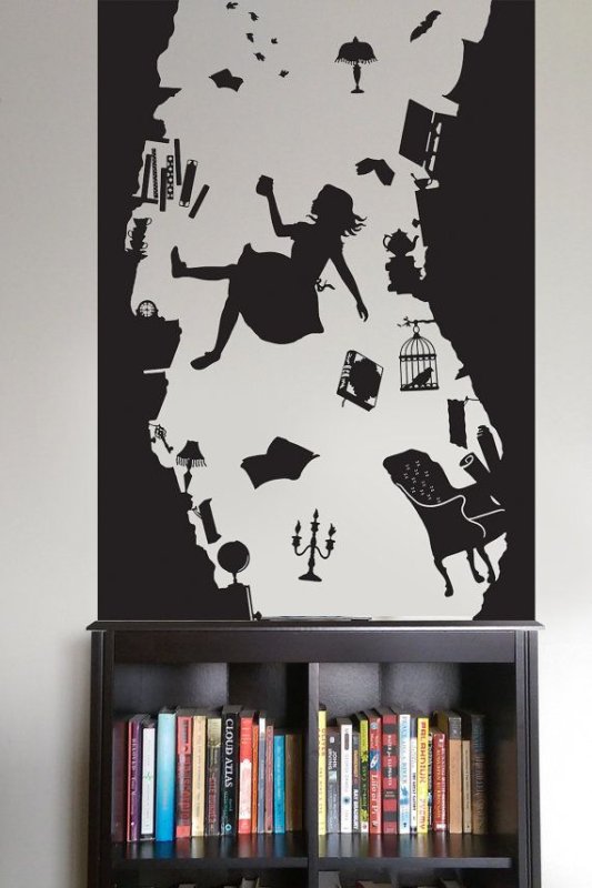 Алиса в стране чудес рисунок мелом