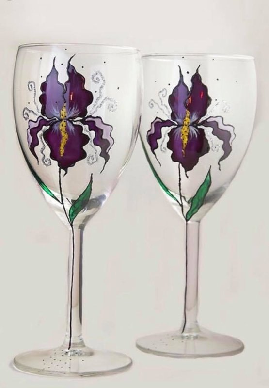 Роспись стеклянных бокалов