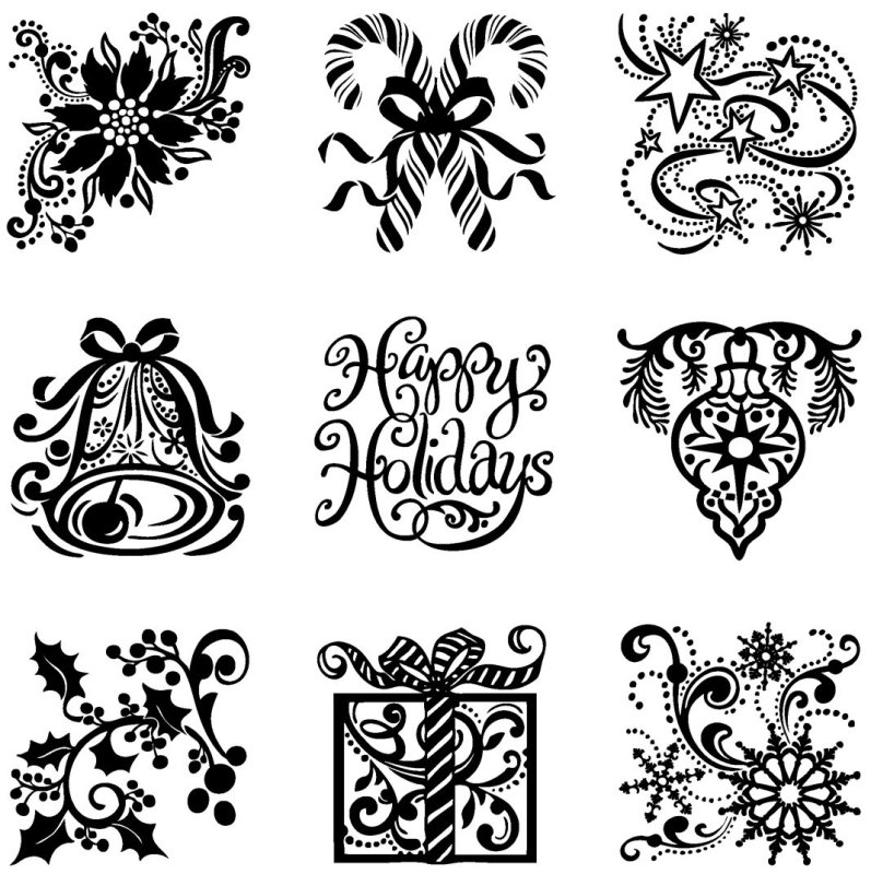 Векторные узоры новогодние