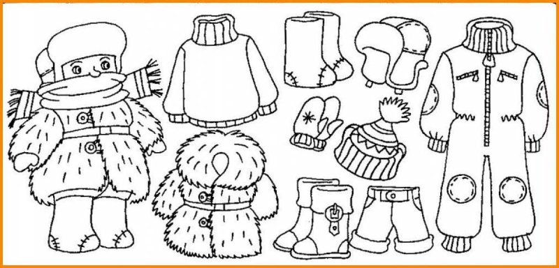Рисование зимняя одежда