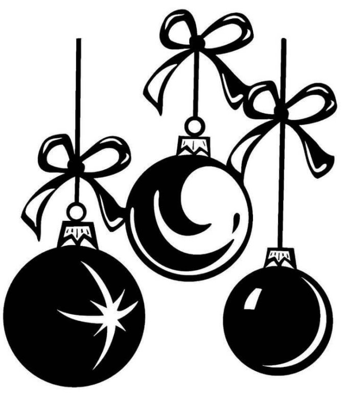 Новогодние шары трафарет