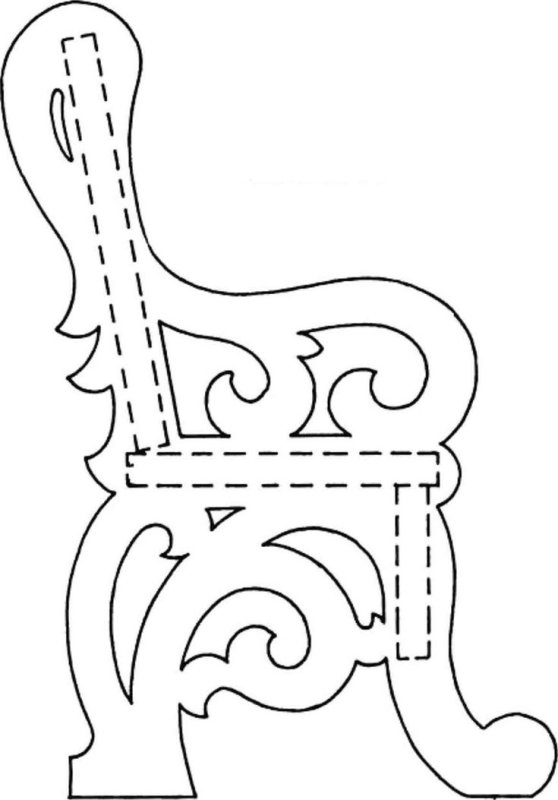 Сани резные трафарет