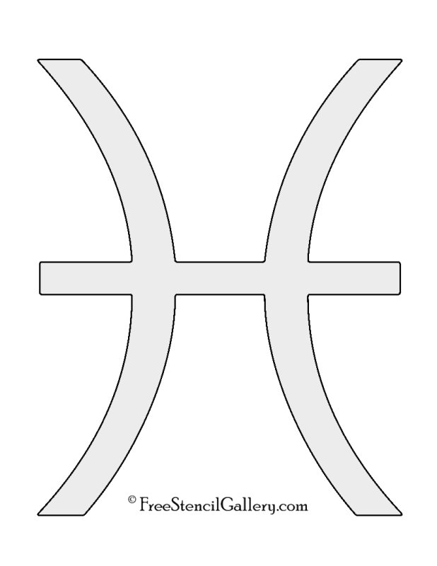 Знак зодиака рыбы трафарет