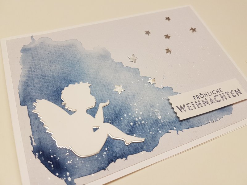 Новогодние открытки на акварельной бумаге