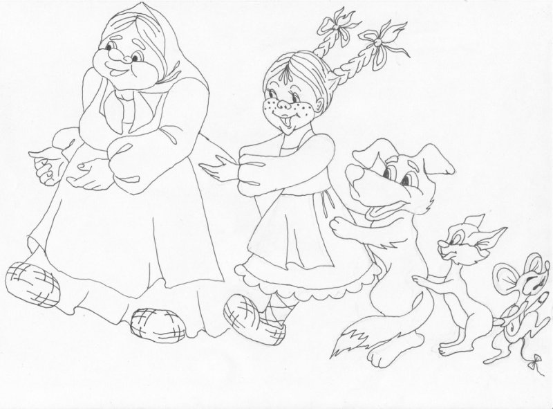 Раскраска по сказке Репка