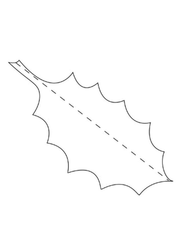 Трафареты листьев падуба