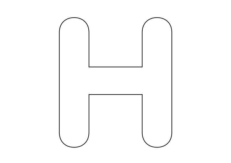 Буква н трафарет