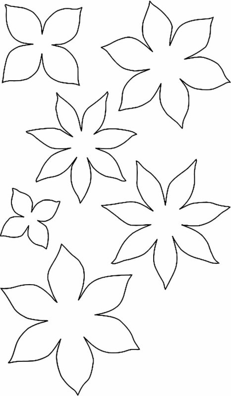 Цветы шаблон для аппликации