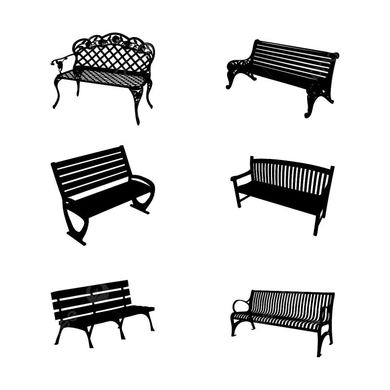 Силуэт лавочки