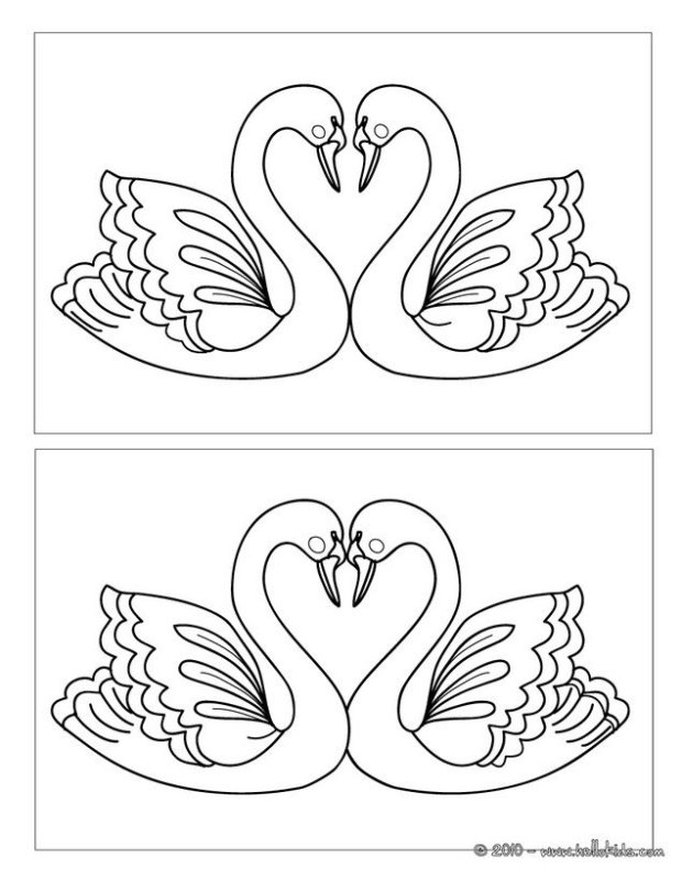 Трафарет лебеди для вырезки