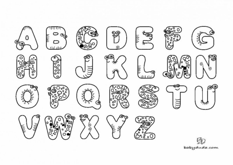 Alphabet раскраска