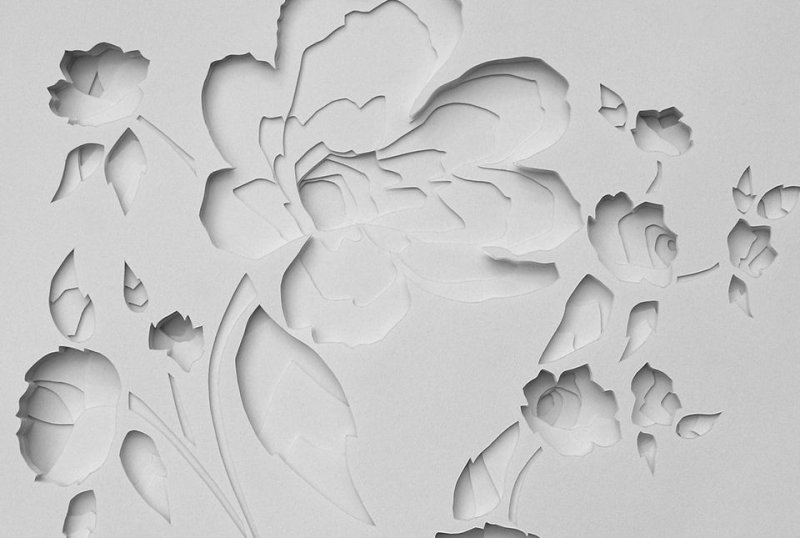 Барельефы трафарет цветок