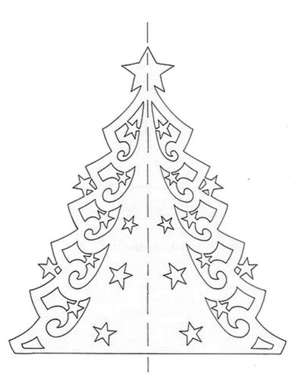 Елочка трафарет