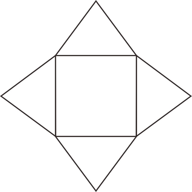 Четырёхугольная пирамида чертёж развертка