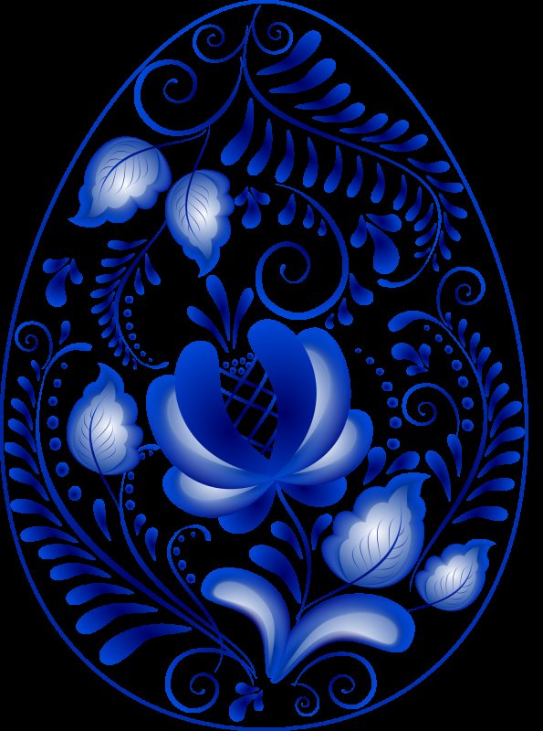 Роспись пасхального яйца Гжель