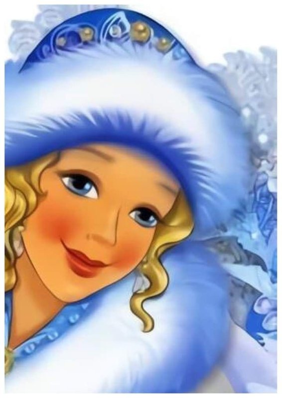 Нарисовать лицо Снегурочки