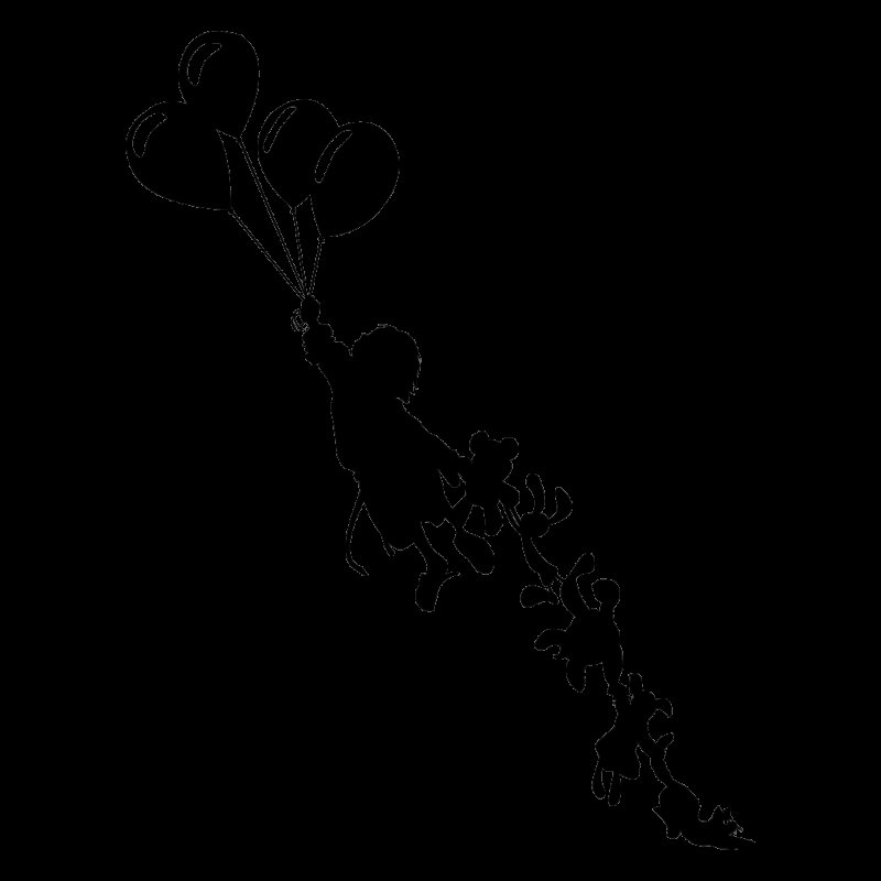 Силуэт девочки с шариками