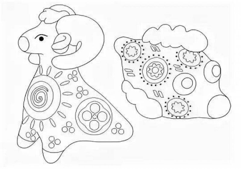 Дымковская игрушка свистулька раскраска