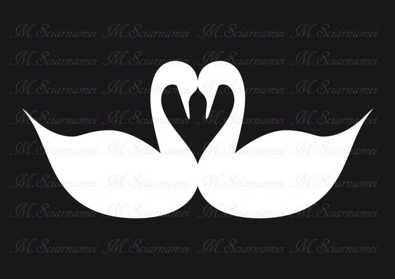 Трафарет лебедя для аппликации