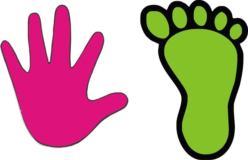 Отпечатки ног цветные