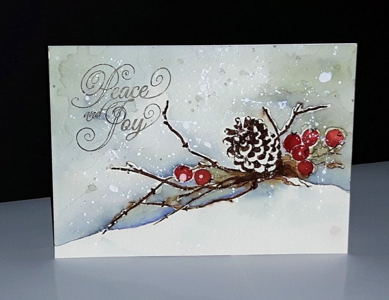 Открытки на новый год акварелью