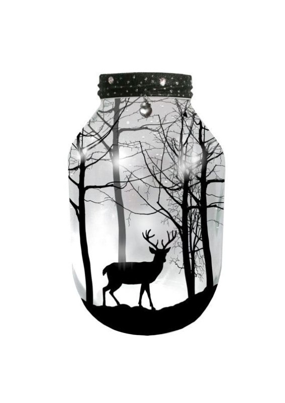 Трафарет на подсвечник из стеклянной банки