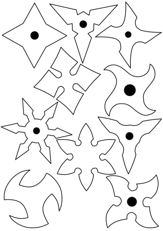 Сюрикен раскраска Наруто