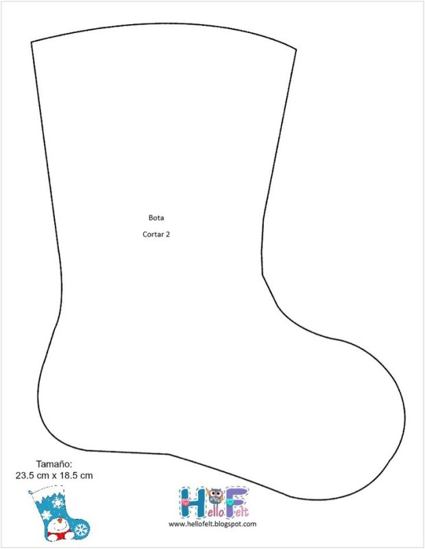 Лекало новогоднего сапожка