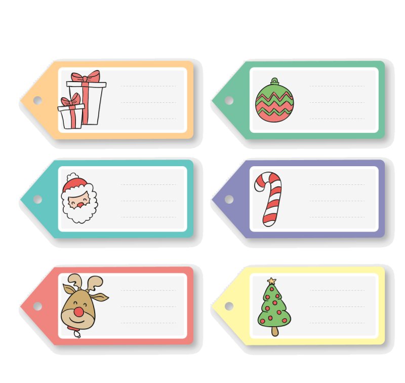 Ярлычки для подарков на новый год