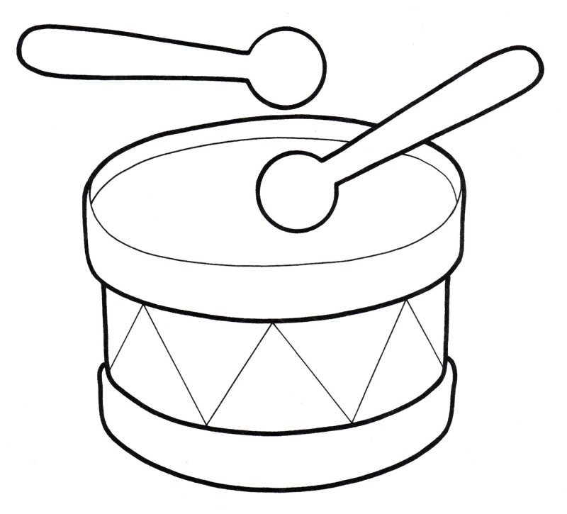 Барабан раскраска для детей