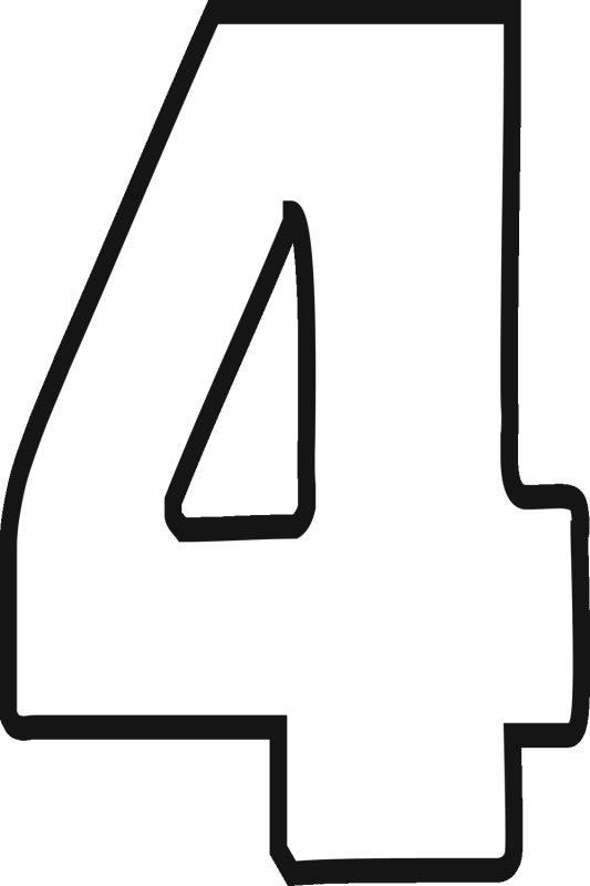 Цифра 4 трафарет