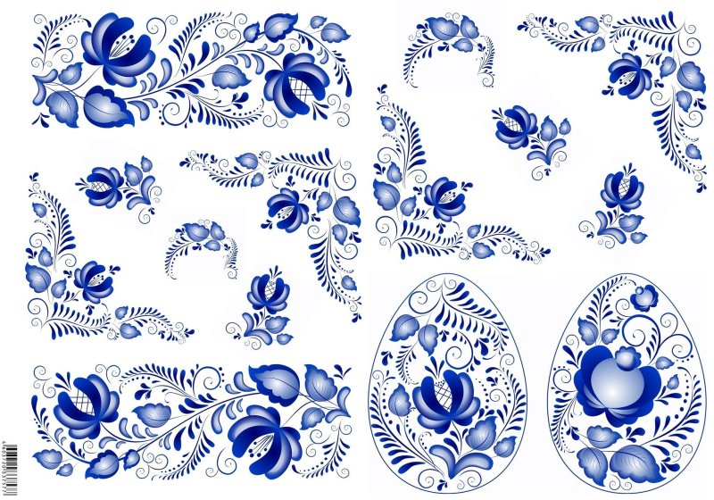 Гжель орнаментальная роспись